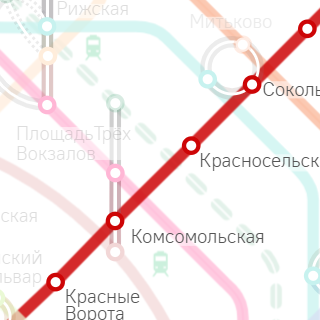 Красная, Сокольническая Ветка Метро На Карте Москвы